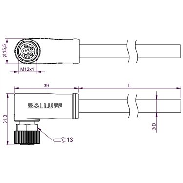 BCC M425-0000-1L-150-PX85A5-020 BALLUFF  - Codice di ordinazione: BCC0L2T