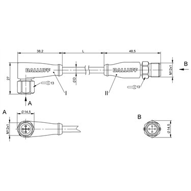 BCC S425-S414-3A-606-PX0434-150 BALLUFF  - Part Number: BCC0CLA
