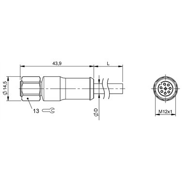 BCC S4B8-0000-1A-045-YX8825-150-C009 BALLUFF  - Code de commande: BCC0JW2