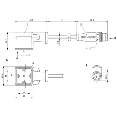 BCC VA04-M413-3E-665-PX0350-015 BALLUFF  - Part Number: BCC04Y2
