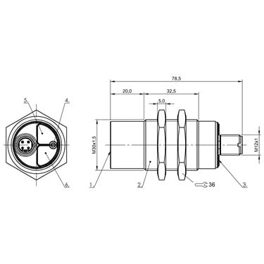 BCS M30B4E2-PSC25H-S04K BALLUFF  - Codice di ordinazione: BCS00MY