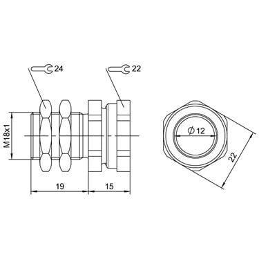 BES 12.0-KH-2S-M18 BALLUFF  - Codice di ordinazione: BAM00EL