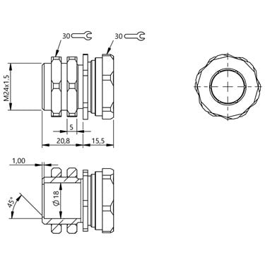 BES 18,0-KH-11S/W BALLUFF  - Codice di ordinazione: BAM00FM