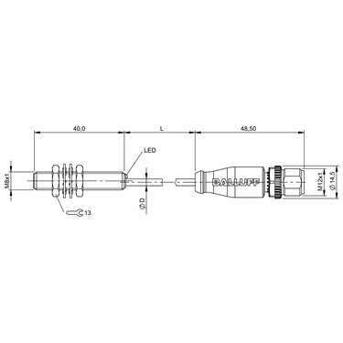 BES M08MG-GSC20B-BZ00,3-GS04-U02 BALLUFF  - Codice di ordinazione: BES048U