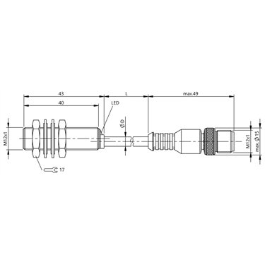 BES M12MG-GSC30B-BX00,3-GS04-U BALLUFF  - Codice di ordinazione: BES039W