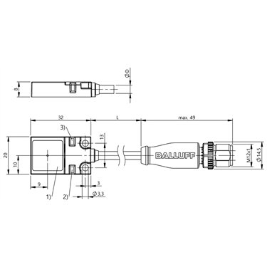 BES R01ZC-PSC50B-BZ00,2-GS04-V02 BALLUFF  - Codice di ordinazione: BES048J
