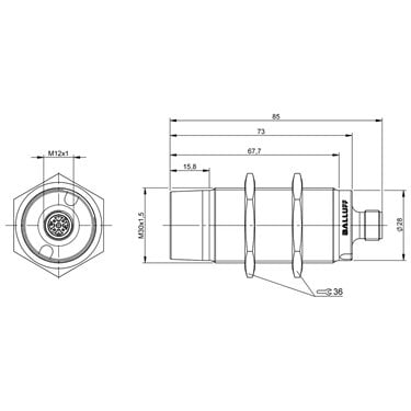 BIC 1B1-IT1A0-M30EI21-SM4A5A BALLUFF  - Codice di ordinazione: BIC0086