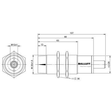 BIC 1I3-P2A50-M30MI3-SM4ACA BALLUFF  - Part Number: BIC0009