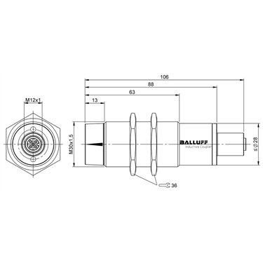 BIC 2I0-IAA50-M30MI3-SM4A5A BALLUFF  - Part Number: BIC0054