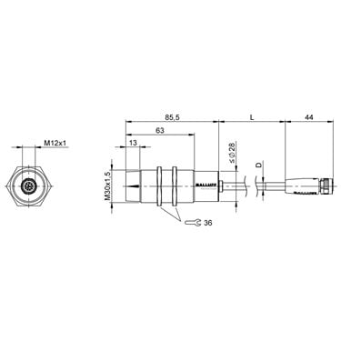 BIC 2I3-P2A50-M30MI3-BPX0C-002-M4CA BALLUFF  - Codice di ordinazione: BIC005J