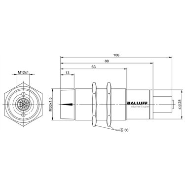 BIC 2I3-P2A50-M30MI3-SM4ACA BALLUFF  - Part Number: BIC000A