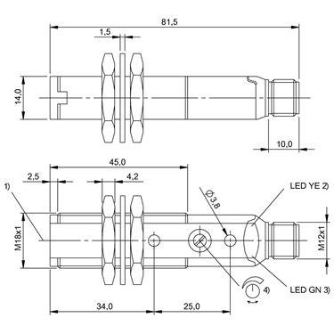 BOS 18KF-PA-1PE-S4-C BALLUFF  - Codice di ordinazione: BOS00K1