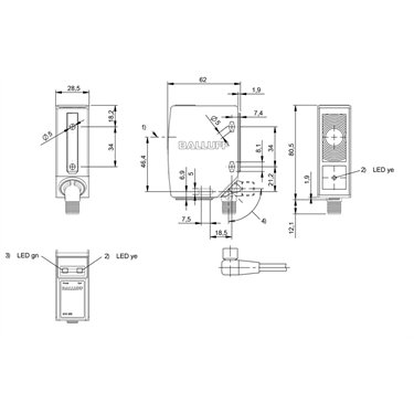 BOS 50K-PA-RE10-S4 BALLUFF  - Codice di ordinazione: BOS01CK