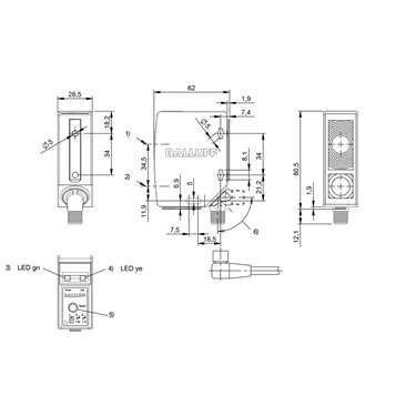 BOS 50K-PU-RD11-S4 BALLUFF  - Codice di ordinazione: BOS01JA