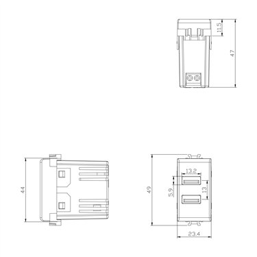 4B.AM.USB.24 4Box - USB 2.4 para Bticino Matix Blanca