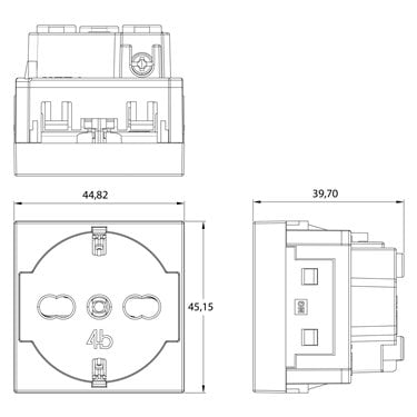 4BPP40.JG 4Box - Socket P40 for Bticino Matix GO Grey