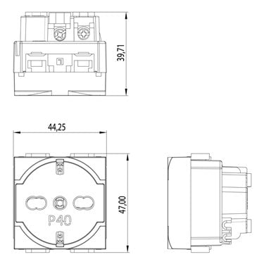 4B.L.P40 4Box - P40 Socket 2p+T BT Livinglight Anthracite