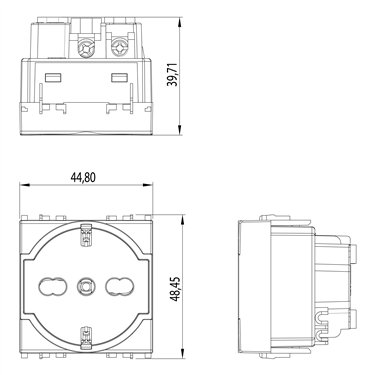 4B.V19B.P40 4Box - P40 Toma de corriente 2p+T para Vimar Ark� Blanca