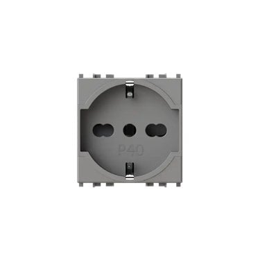 4B.V19M.P40 4Box - P40 Toma de corriente P2+T para Vimar Ark� Metal