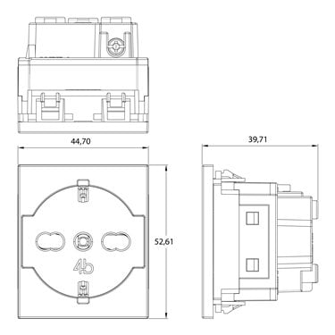 4BPP40.V30G 4Box - Socket P40 for Vimar Linea Black