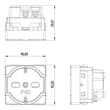 4B.G20R.P40 4Box - P40 Toma de corriente 2p+T Gewiss System Roja