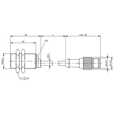 BAW M18ME-UAC50B-BP01,5-GS04 BALLUFF  - Codice di ordinazione: BAW0021