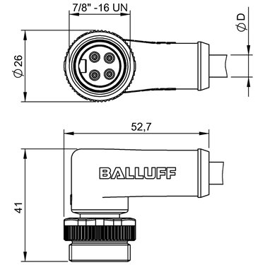 BCC A324-0000-20-003-PX04A5-050 BALLUFF  - Codice di ordinazione: BCC06HR