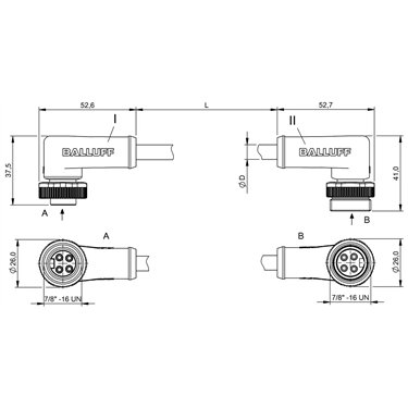 BCC A324-A324-30-304-PX04A5-050 BALLUFF  - Codice di ordinazione: BCC06JN