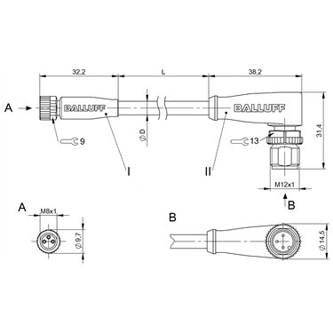 BCC M313-M423-3E-300-PX0334-010 BALLUFF  - Part Number: BCC03FF