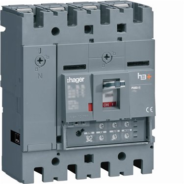 HHT101JR HAGER interruttore automatico h3+ P250 LSI 4P 100 A 25 kA neutro regolabile