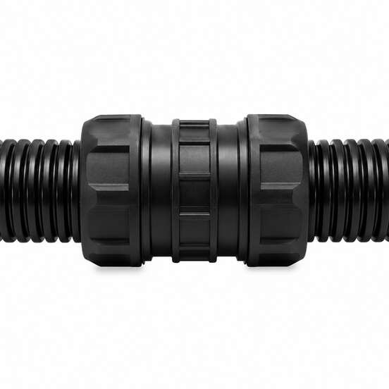 Coupler for corrugated plastic hoses
