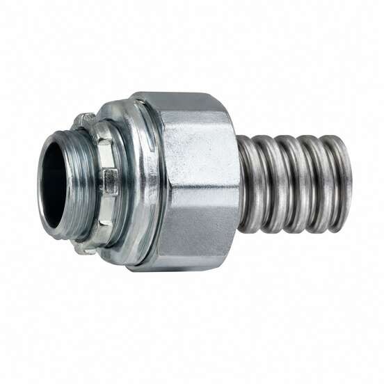 Screw connection for protective metallic hose