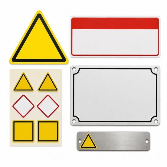 Etiquetas y placas de señalización